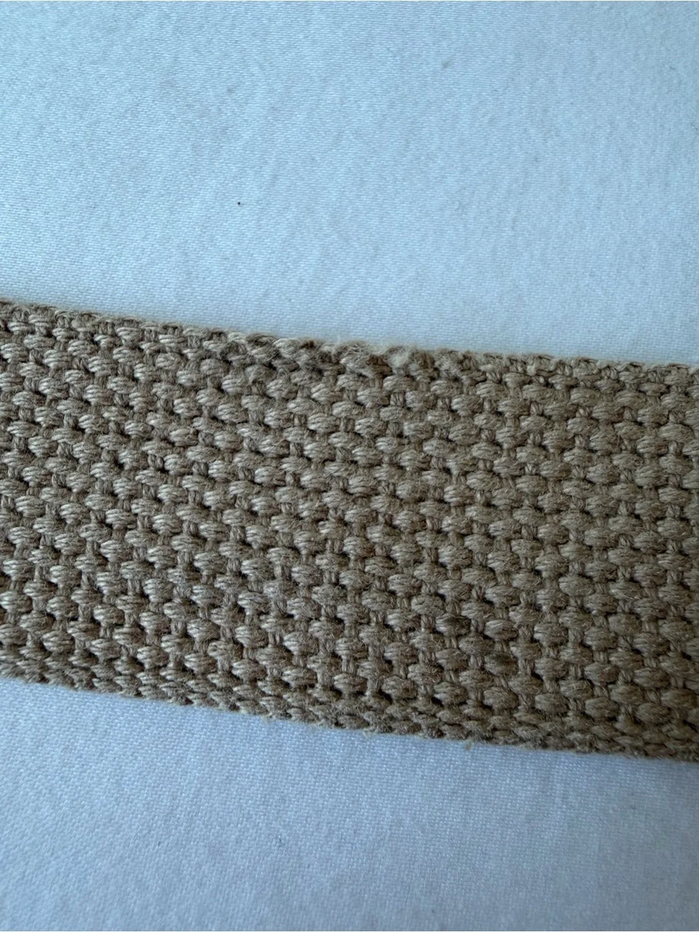 Vintage Khaki Colored Canvas Belt With Metal Slider Buckle Women’s Size Small